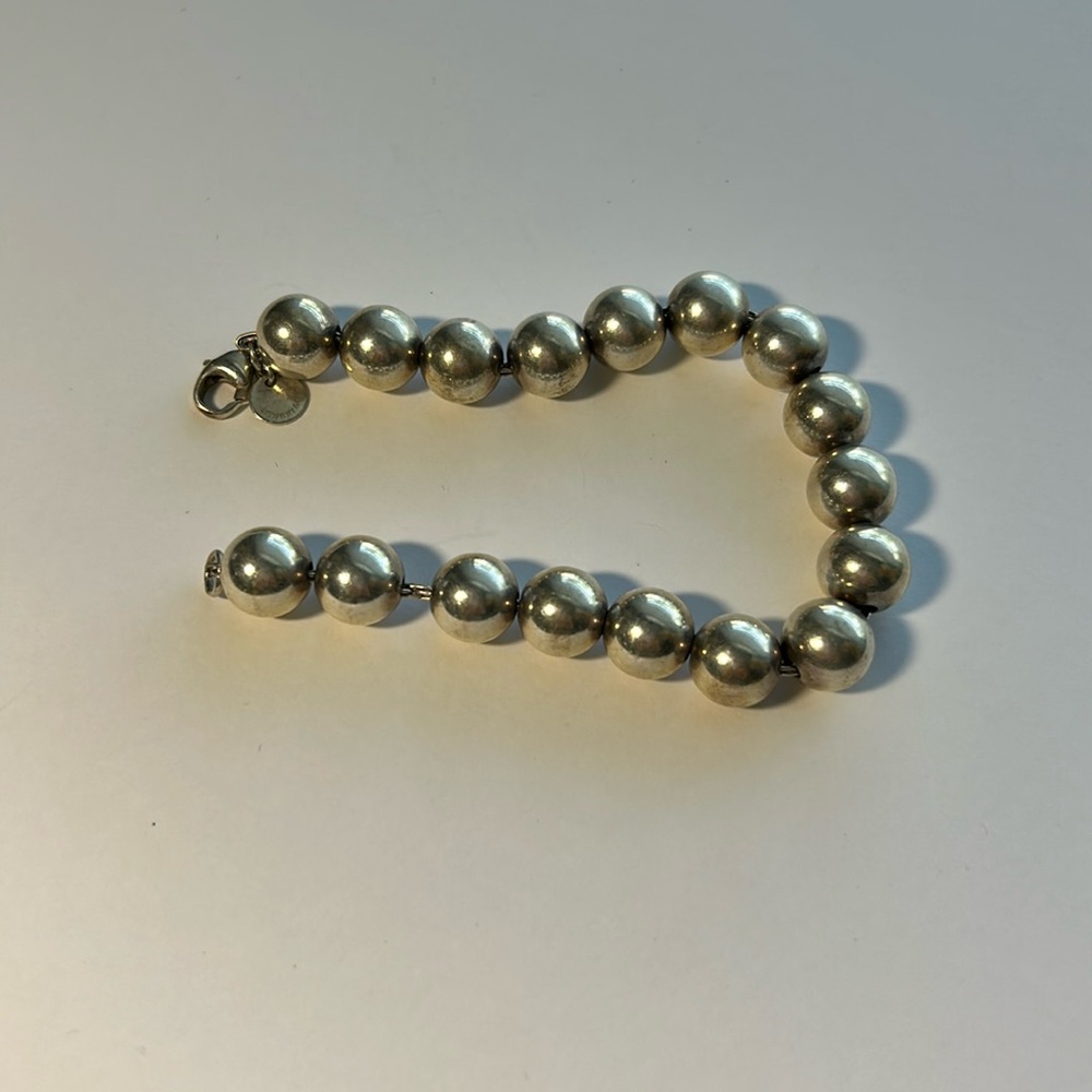 Tiffany & Co Hardwear ball bead bracelet sterling silver 925 7.5” 10mm beads